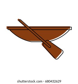 Fishing canoe isolated icon
