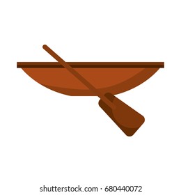 Fishing canoe isolated icon