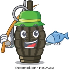 Fishing cartoon grenade a in the bag