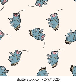 fishing cartoon , cartoon seamless pattern background