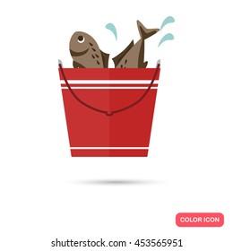 Fishing catch color flat icon