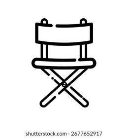 Icono de la línea de la silla de pesca - icono del Vector	