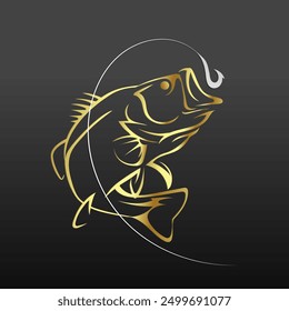 Ilustración vectorial del logotipo del campeonato de pesca