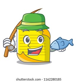 Fishing checked note paper mascot