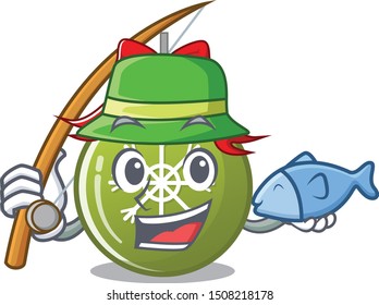 Fishing christmas ball green with mascot shape