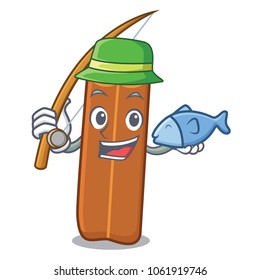 Fishing cinnamon mascot cartoon style