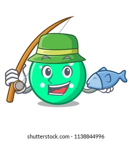 Fishing circle mascot cartoon style