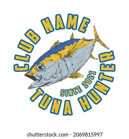 fishing club badge design with tuna theme