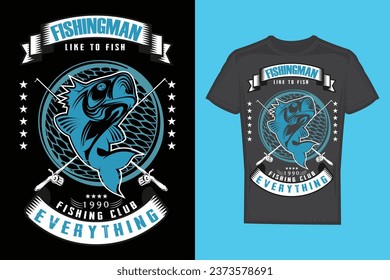Fishing Club Black t-shirt design