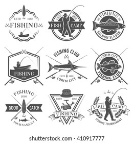 Retro Insignias Logotypes Set Elements Templates Stock Vector (Royalty ...