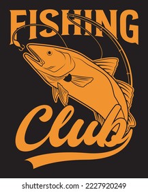 Fishing club Design template for Printing