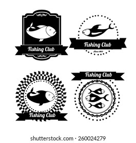 Fishing club design, vector illustration