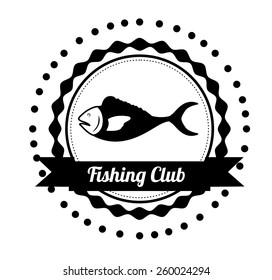 Fishing club design, vector illustration