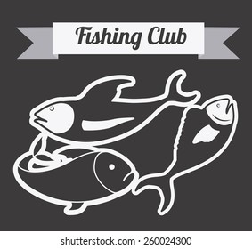 Fishing club design, vector illustration