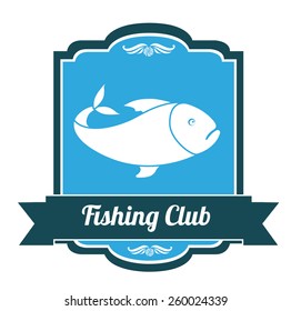 Fishing club design, vector illustration