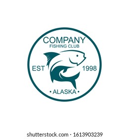 Fishing Club Emblem Logo Design