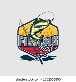 fishing club illustration template for logo
