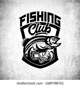 fishing club logo design on white background