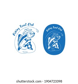 Logo-Design des Fishing Club Einfache Vorlagen Vektorgrafik