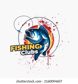 
Fishing club logo template isolated Premium Vector
