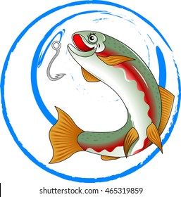 Fishing Club Logo Template. vector illustration logo design