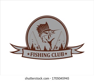 fishing club logo or fishing tournament