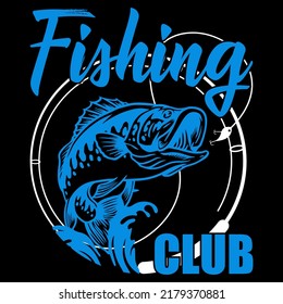 FISHING CLUB Fishing t shirt and mug design vector illustration