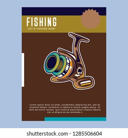 Fishing club vintage logo design, emblem of the trout fishermen, grange print stamps, fisher typography emblem, Vector