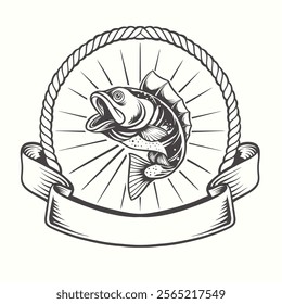 fishing club vintage vector illustration