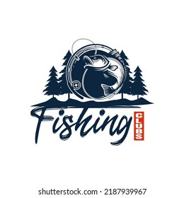 fishing clubs illustration template for logo and t shirt print 