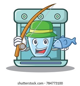 Fishing coffee maker character cartoon