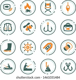 Fishing color vector icons for user interface design