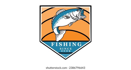 
fishing community icon vector logo