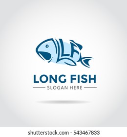 Fishing company Logo template. Vector Illustrator 