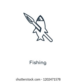 Fishing concept line icon. Linear Fishing concept outline symbol design. This simple element illustration can be used for web and mobile UI/UX.