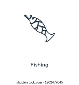 Fishing concept line icon. Linear Fishing concept outline symbol design. This simple element illustration can be used for web and mobile UI/UX.