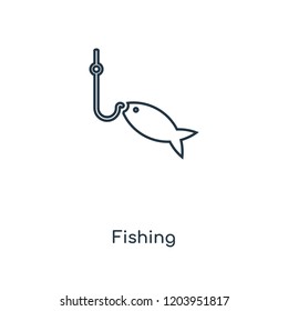 Fishing concept line icon. Linear Fishing concept outline symbol design. This simple element illustration can be used for web and mobile UI/UX.