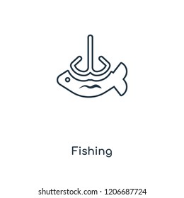 Fishing concept line icon. Linear Fishing concept outline symbol design. This simple element illustration can be used for web and mobile UI/UX.