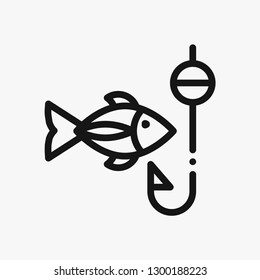 Fishing concept line icon. Simple element illustration.  Fishing concept outline symbol design. Can be used for web and mobile UI/UX . Modern vector style.