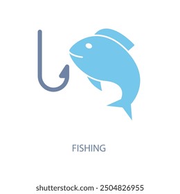 fishing concept line icon. Simple element illustration. fishing concept outline symbol design.