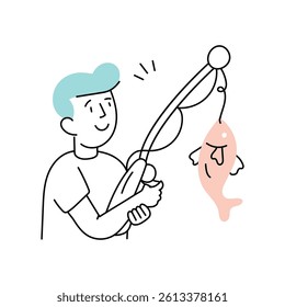 Fishing  Concept Vector style illustration.