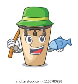 Fishing conga mascot cartoon style