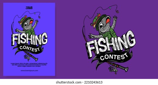 FISHING CONTEST POSTER FLYER ILLUSTRATION