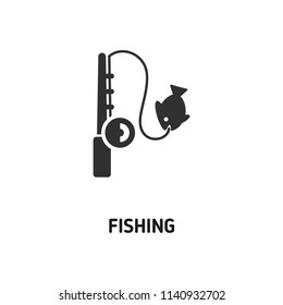 Fishing creative icon. Simple element illustration. Fishing concept symbol design from camping collection. Can be used for web, mobile and print. web design, apps, software, print