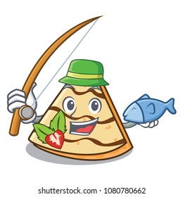 Fishing crepe mascot cartoon style