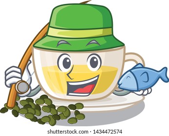 Fishing cup oolong tea in cartoon shape