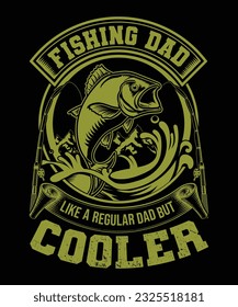 Fishing dad like a regular dad but cooler t-shirt design.