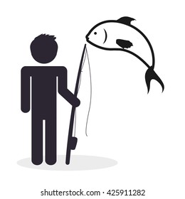 Fishing design. fisherman icon. isolated illustration
