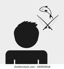 Fishing design. fisherman icon. isolated illustration