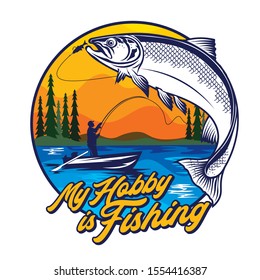 Fishing design, good for Tournament event logo also Tshirt design